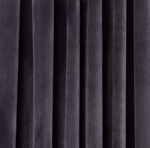 John Lewis Velvet Pair Lined Pencil Pleat Curtains W228 x Drop 182cm - Steel