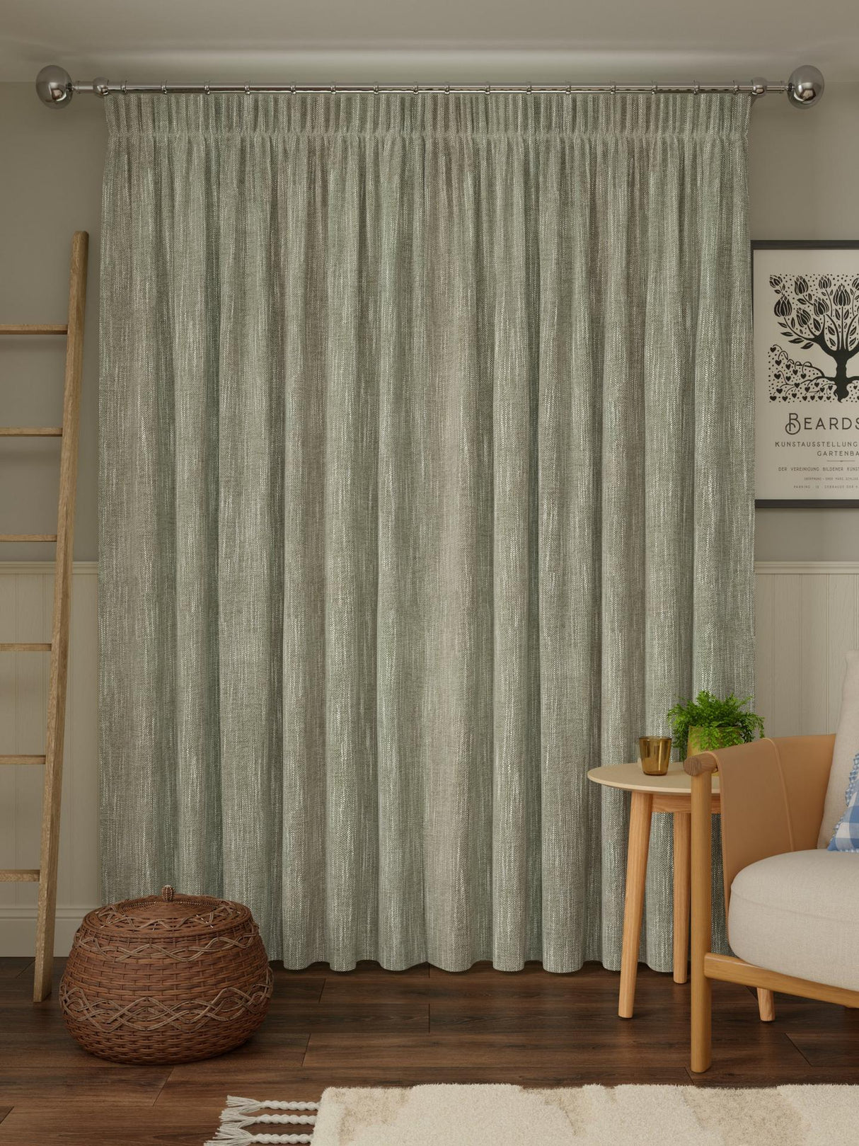 John Lewis Brushed Viscose Blend Lined Pencil Pleat Curtains W228 x D137cm