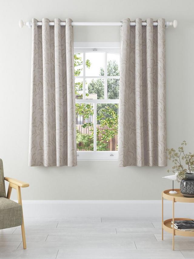 John Lewis Jouvene Blackout/Thermal Eyelet Curtains W167 x D182cm - Natural