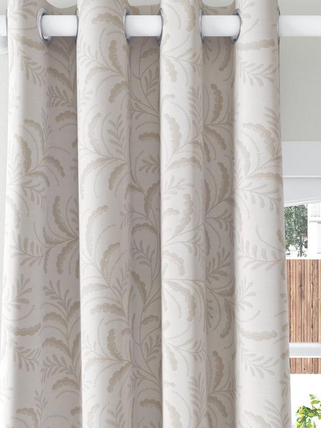 John Lewis Jouvene Blackout/Thermal Eyelet Curtains W167 x D182cm - Natural