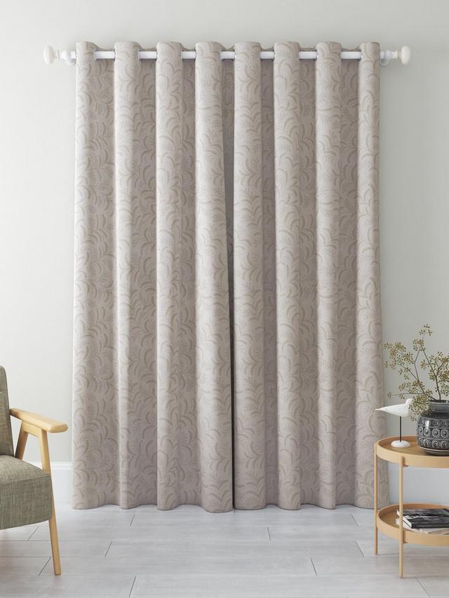 John Lewis Jouvene Blackout/Thermal Eyelet Curtains W167 x D182cm - Natural