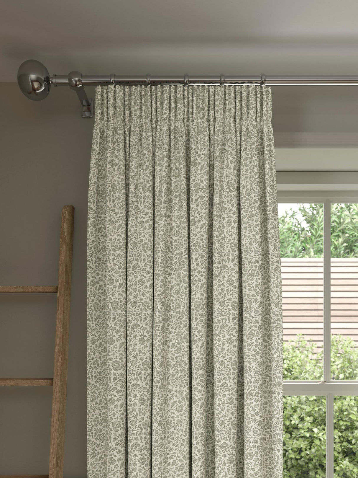 John Lewis Amara Print Blackout/Thermal Lined Pencil Pleat Curtains 228cm