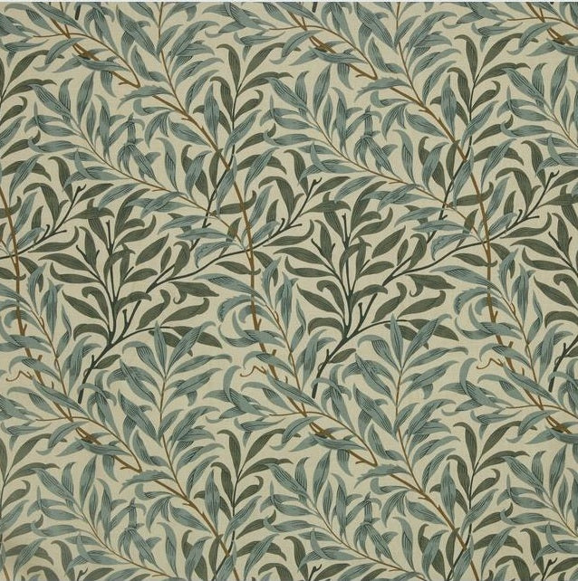 Morris & Co. Willow Bough Pair Lined Pencil Pleat Curtains Green W167xD137cm