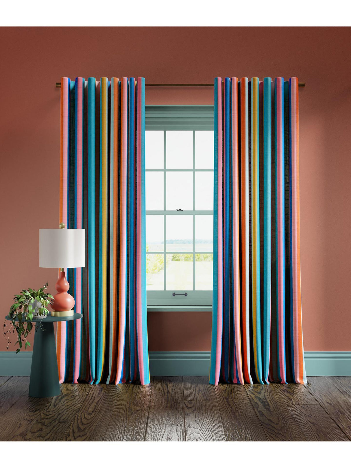 Harlequin x Sophie Robinson Sherbet Stripe Lined Multiway Curtains 167x182cm