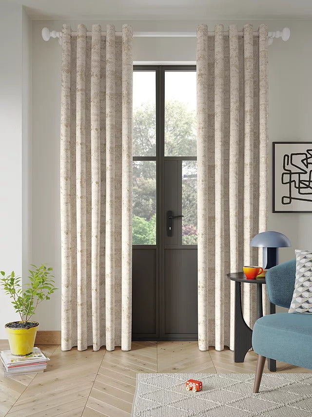 John Lewis Cala Pair Lined Eyelet Curtains W228 x Drop 274cm - Gold - Kazoop
