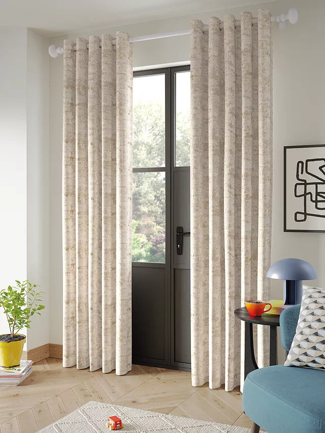 John Lewis Cala Pair Lined Eyelet Curtains W228 x Drop 274cm - Gold - Kazoop
