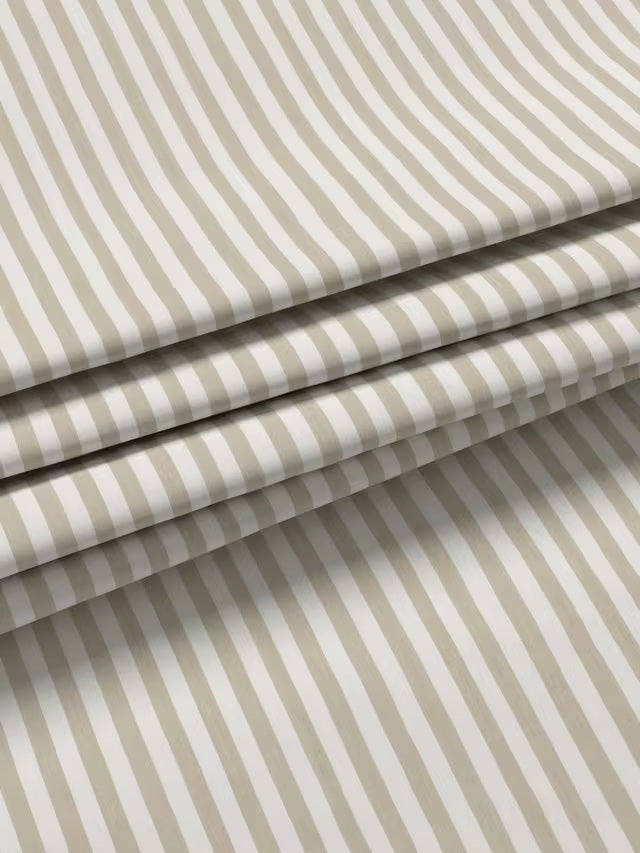 John Lewis Conwy Stripe Pair Lined Hidden Tab Top Curtains W167xD228cm Putty