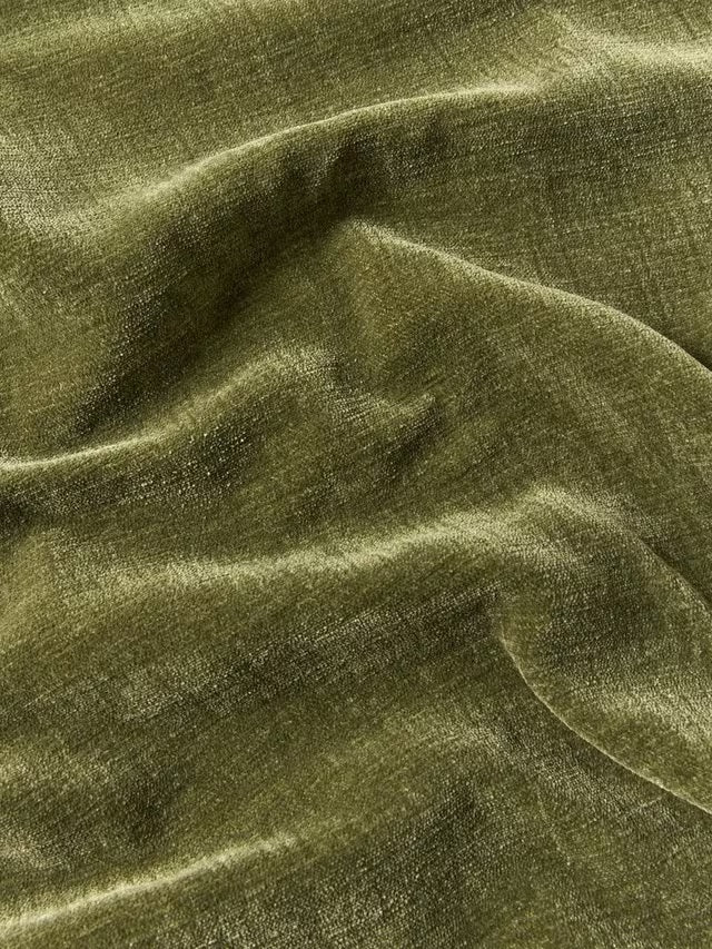 John Lewis Velvet Chenille Thermal Eyelet Curtains W167 x D182cm - Avocado