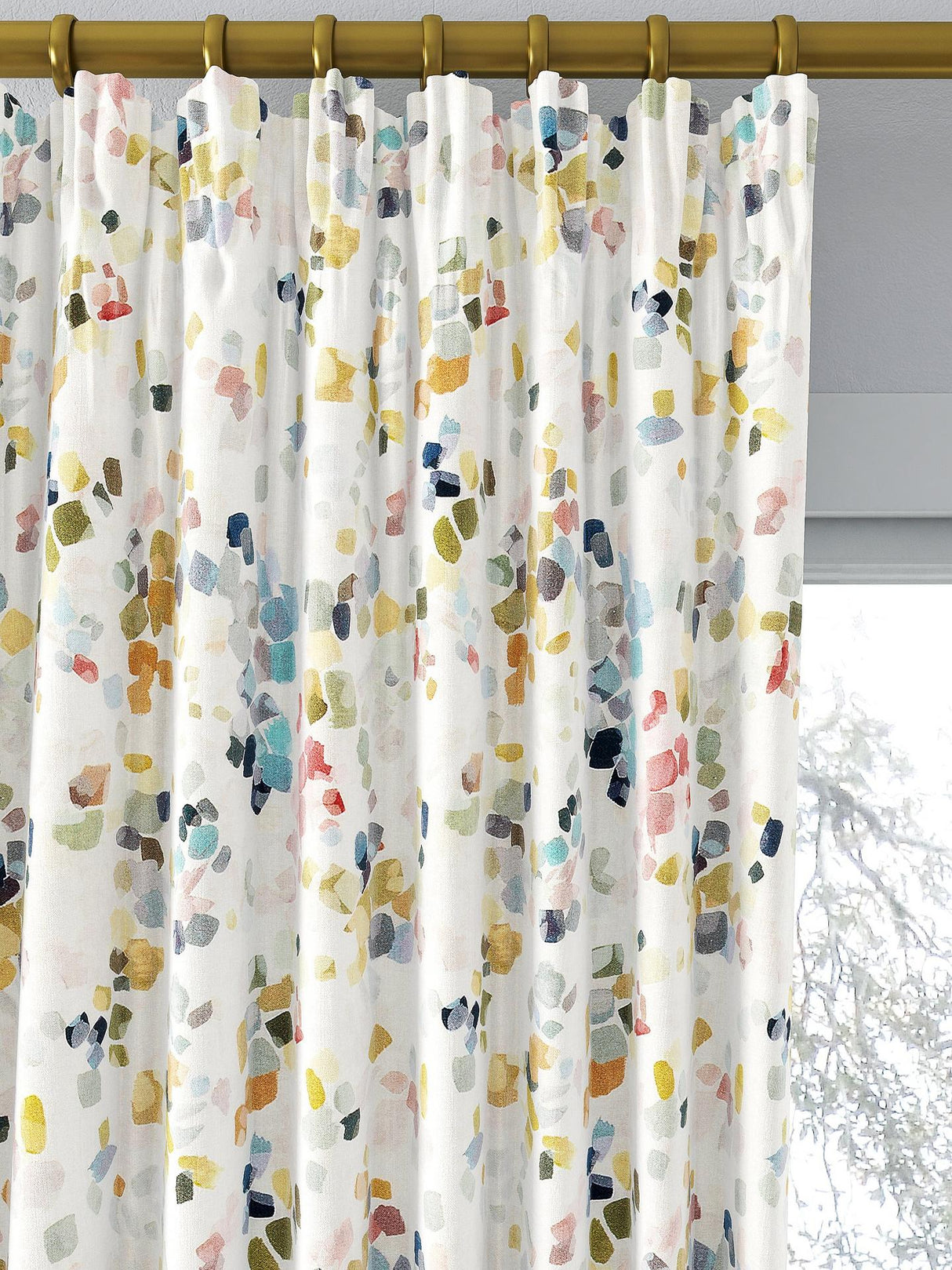 John Lewis Dapple Abstract Print Lined Pencil Pleat Curtains W228 x 137cm