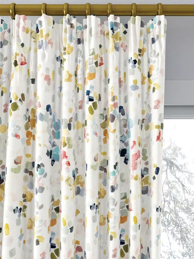 John Lewis Dapple Abstract Print Pair Pencil Pleat Curtain W228 x Drop 228cm - Kazoop