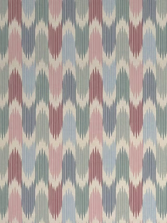 John Lewis Valle Ikat Pair Lined Eyelet Curtains W167 x D228cm - Deep Red