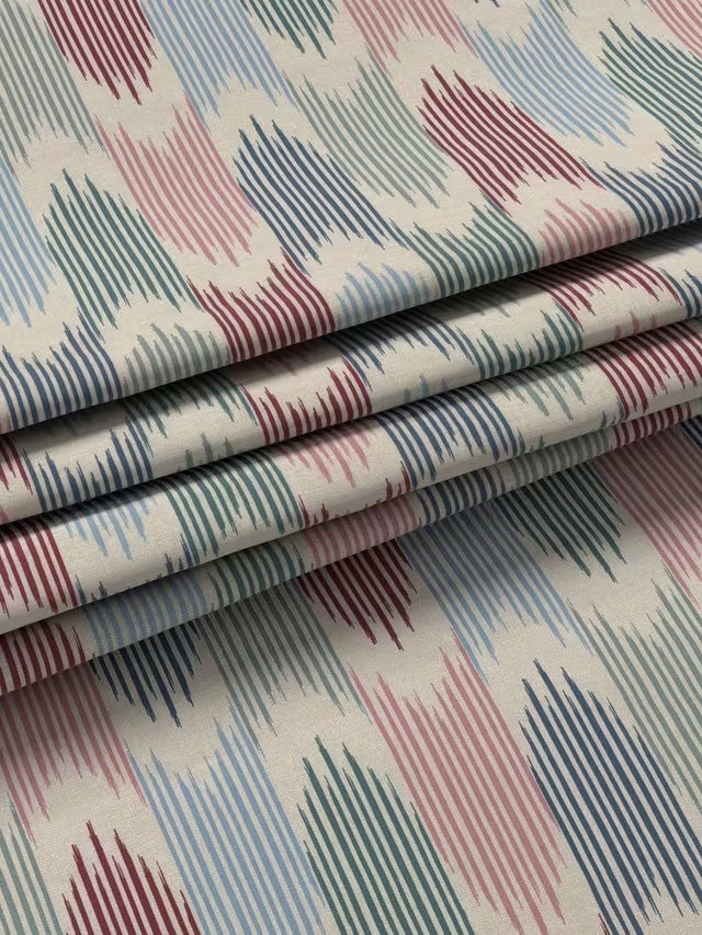 John Lewis Valle Ikat Pair Lined Eyelet Curtains W167 x D228cm - Deep Red