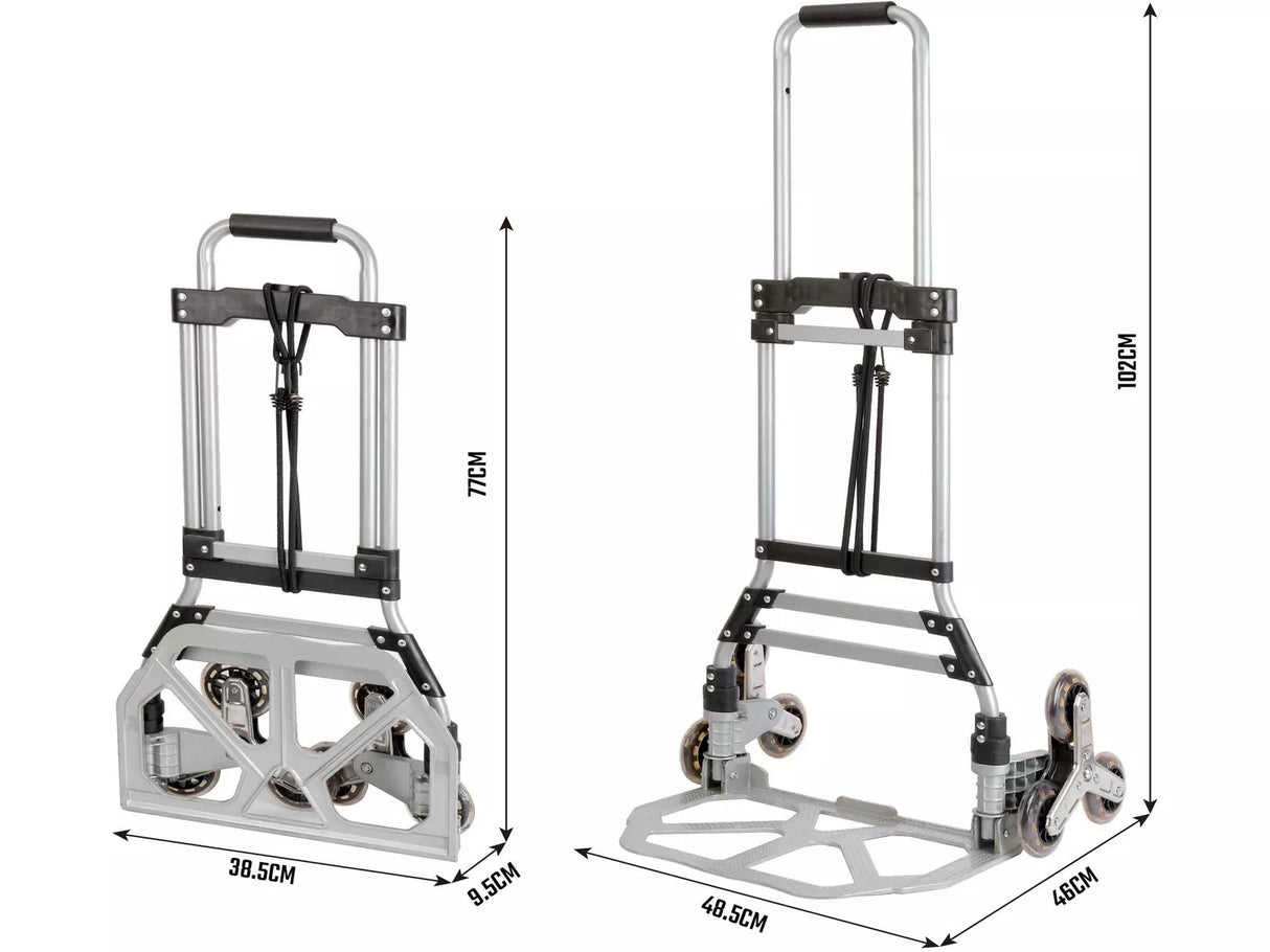 Workpro 3 Wheel Max 75kg Stair Climbing Cart Foldable Trolley - Silver