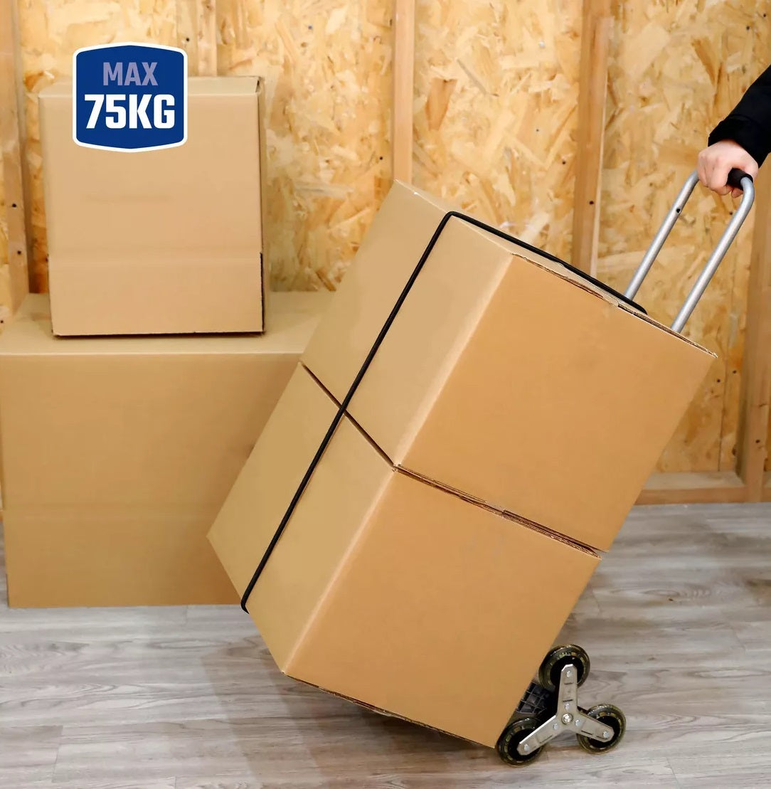 Workpro 3 Wheel Max 75kg Stair Climbing Cart Foldable Trolley - Silver