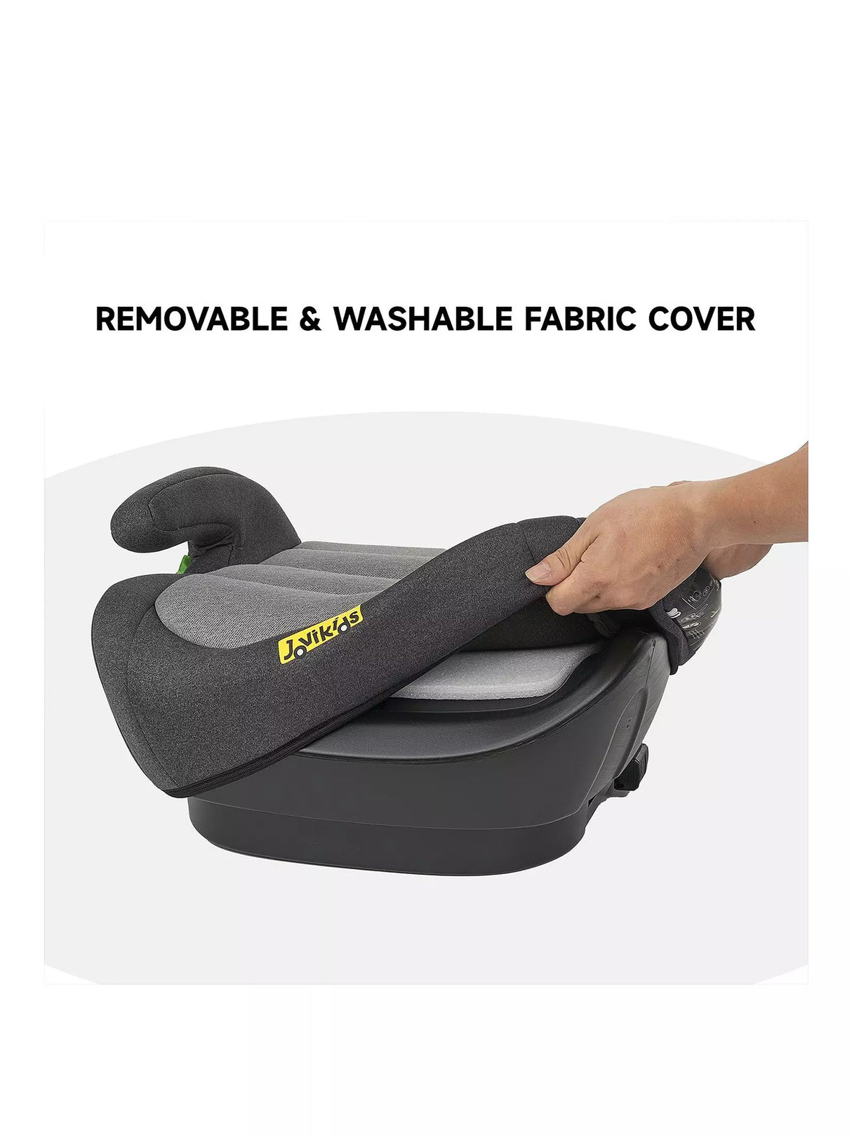 Jovikids Ohho Isofix Booster Backless Portable Car Seat With Armrest - Black