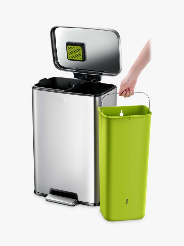 EKO Madison 25+20L Large Kitchen Recycling Pedal Bin - Stainless Steel