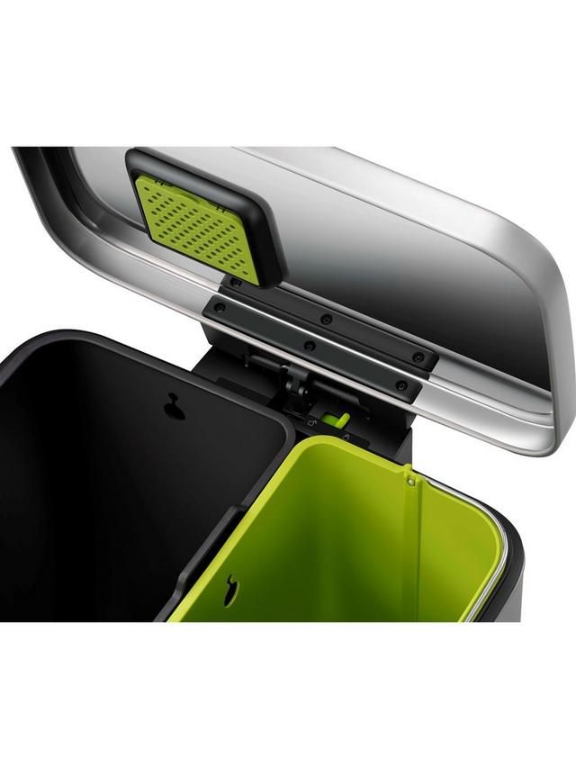 EKO Madison 25+20L Large Kitchen Recycling Pedal Bin - Stainless Steel
