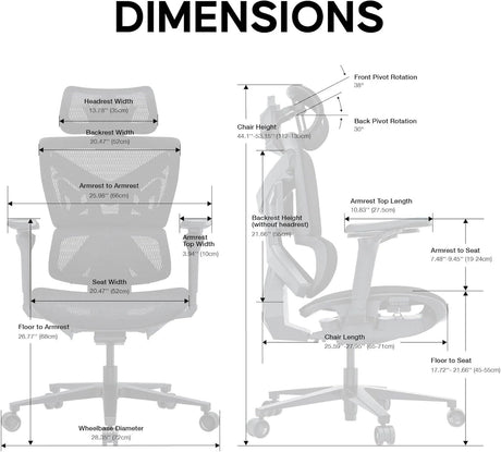 Anda Seat X-Air Pro Premium Mesh Ergonomic Gaming Office Chair - Space Black