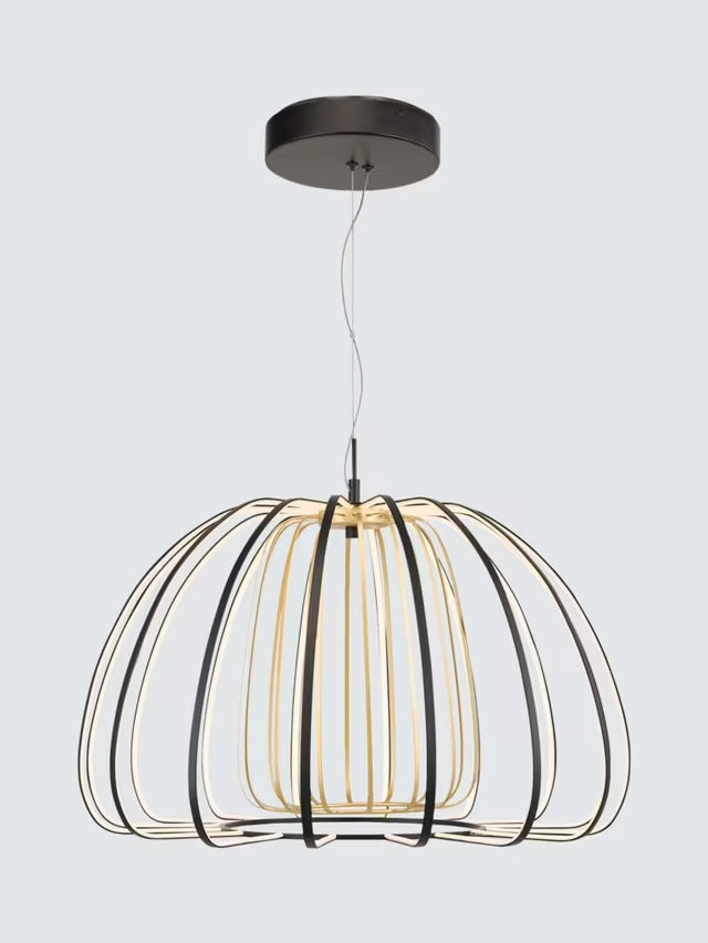 John Lewis LED Ribbon 60cm Decorative Pendant Ceiling Light - Black/Gold