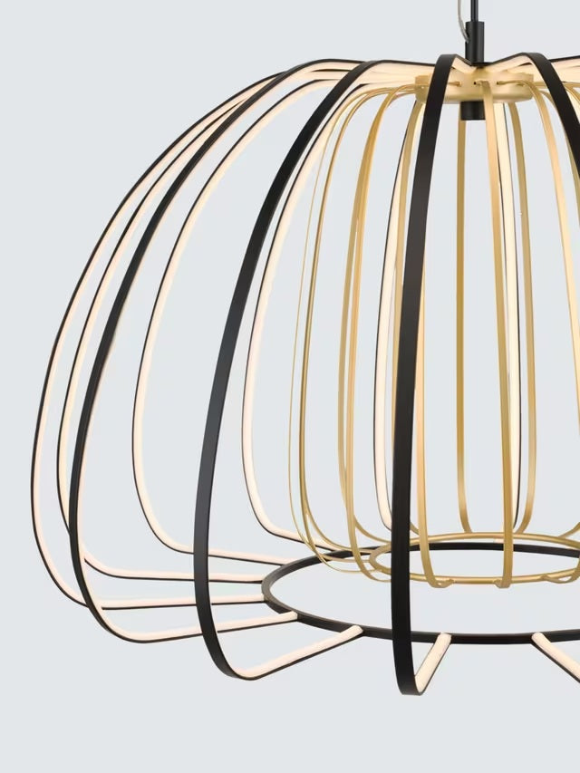 John Lewis LED Ribbon 60cm Decorative Pendant Ceiling Light - Black/Gold