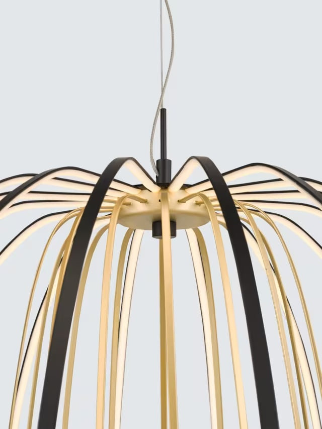 John Lewis LED Ribbon 60cm Decorative Pendant Ceiling Light - Black/Gold