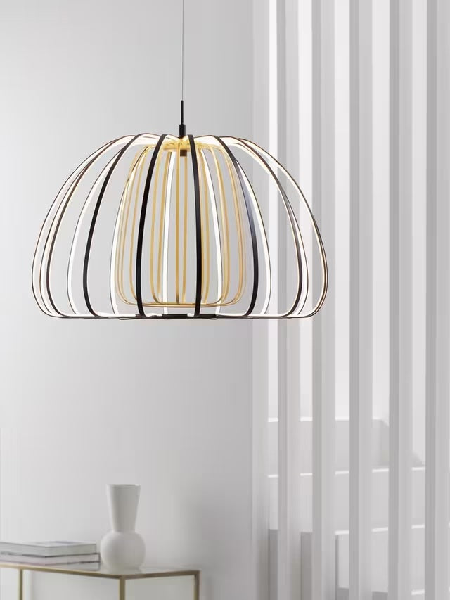 John Lewis LED Ribbon 60cm Decorative Pendant Ceiling Light - Black/Gold