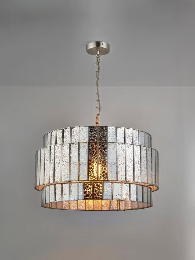 John Lewis Mercury Tune Pendant Mirrored Ceiling Light - Mercury Glass