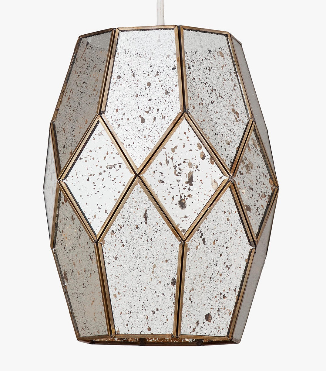 John Lewis Romy Easy-to-Fit Mirrored Ceiling Shade H28 x Dia.22cm - Gold