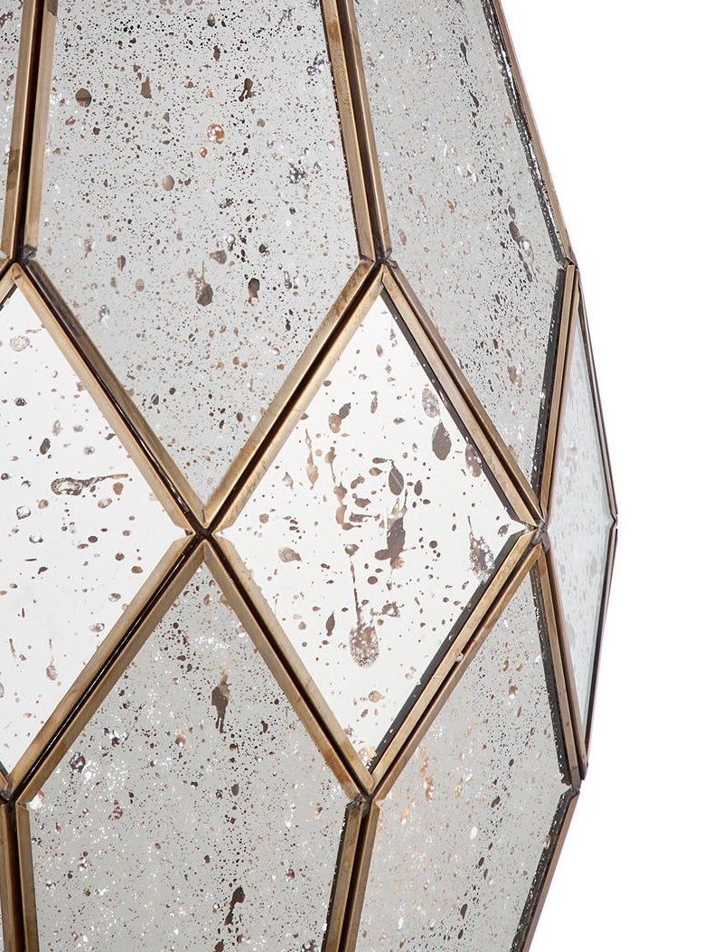 John Lewis Romy Easy-to-Fit Mirrored Ceiling Shade H28 x Dia.22cm - Gold