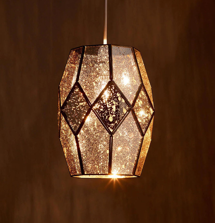 John Lewis Romy Easy-to-Fit Mirrored Ceiling Shade H28 x Dia.22cm - Gold