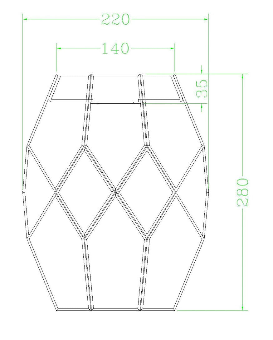 John Lewis Romy Easy-to-Fit Mirrored Ceiling Shade H28 x Dia.22cm - Gold