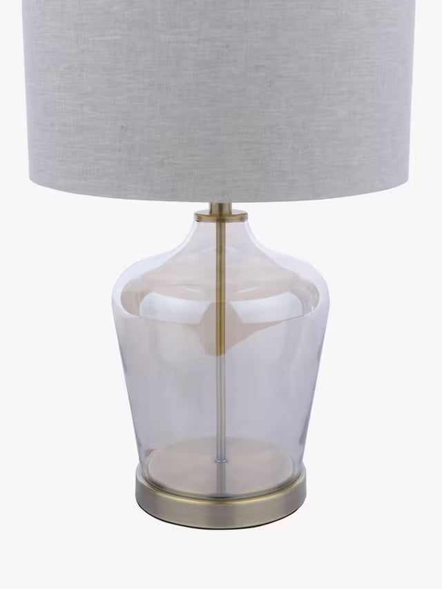 Laura Ashley Ockley Glass 3-Stage Touch Table Lamp - Antique Brass/Grey