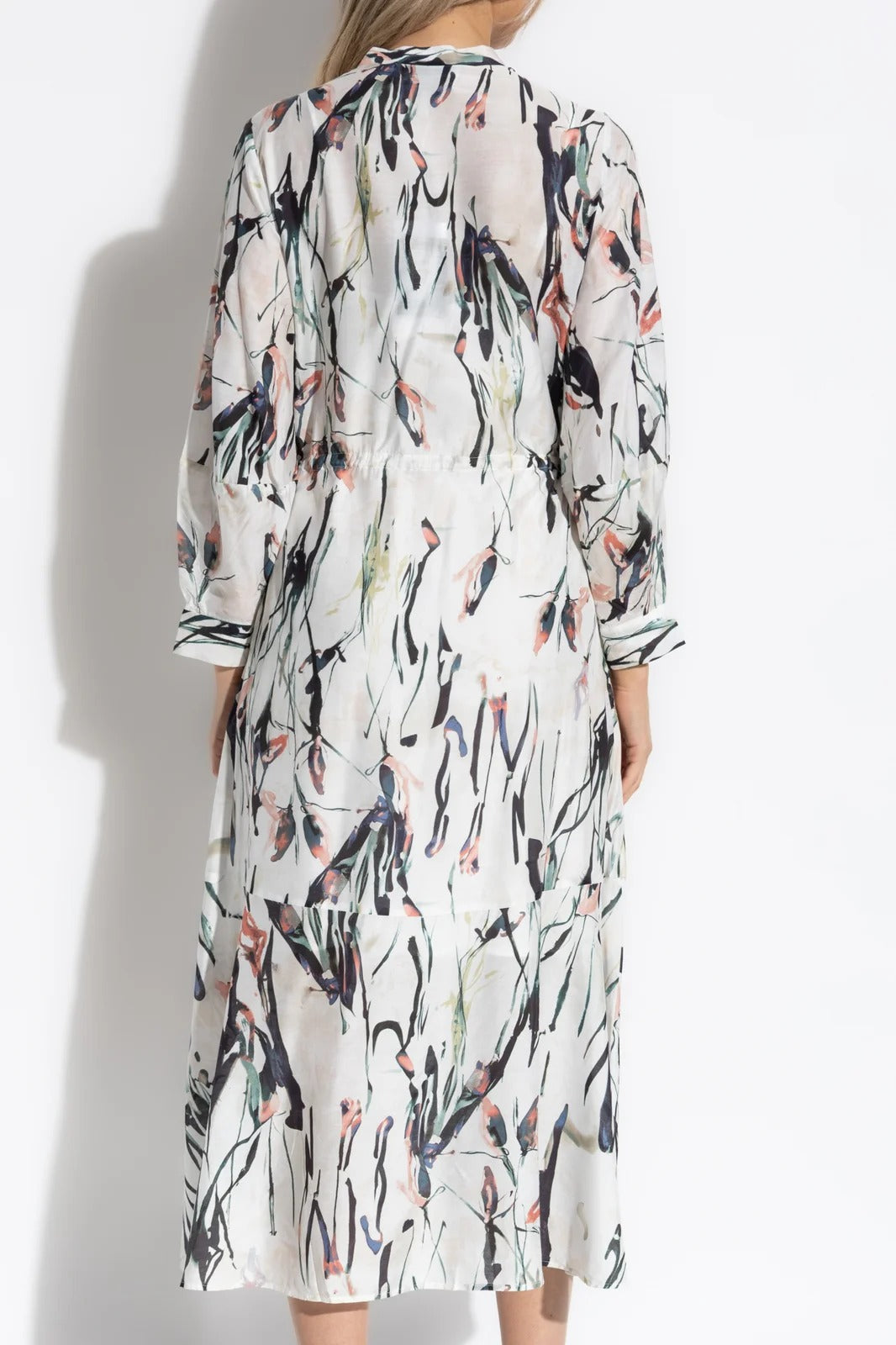 Munthe Portland Womens Regular Fit Viscose Midi Dress Size 36 - White Multi