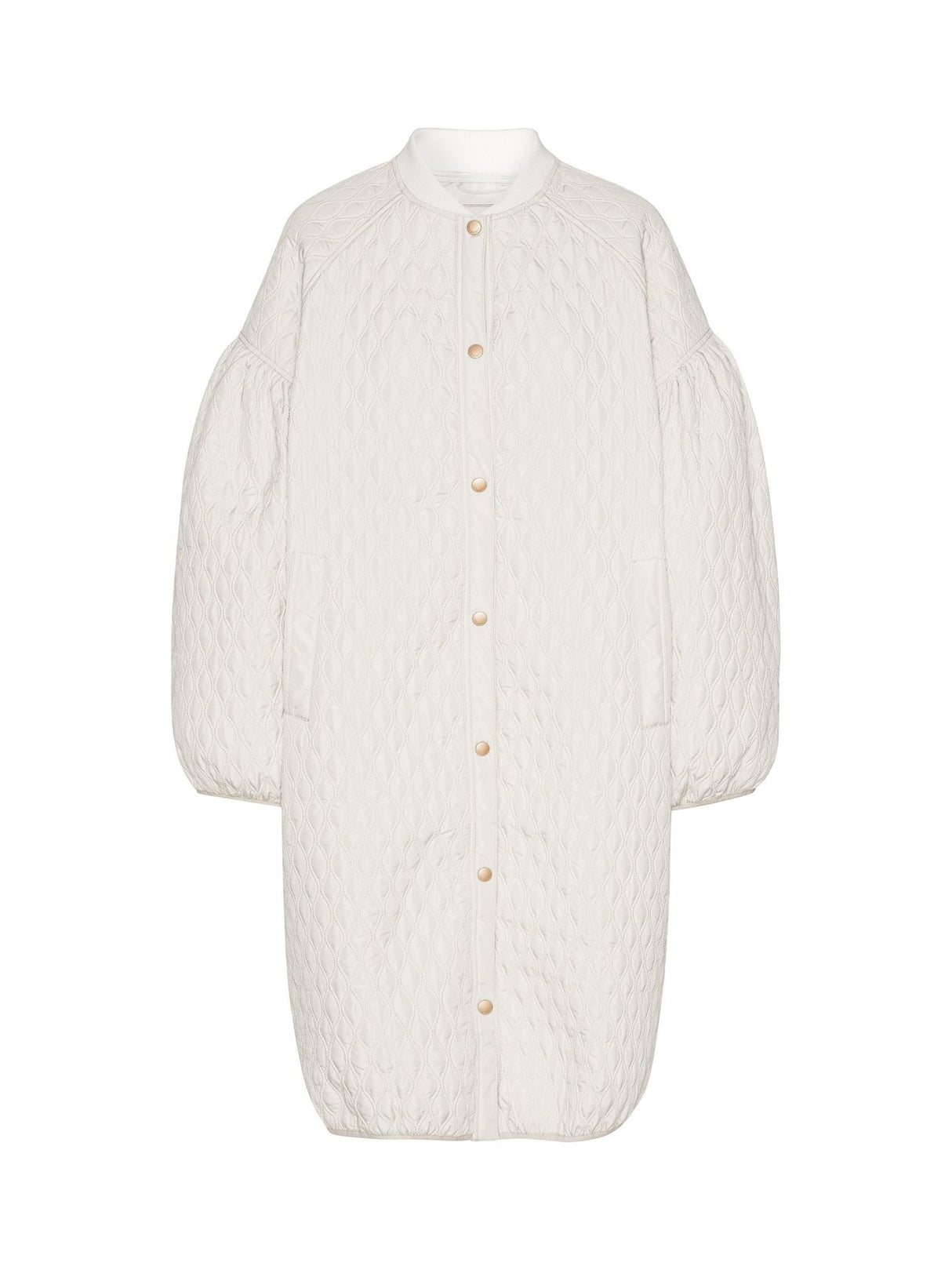 Ilse Jacobsen Hornbæk Womens Puff Sleeve Quilted Jacket - Size 12 - White