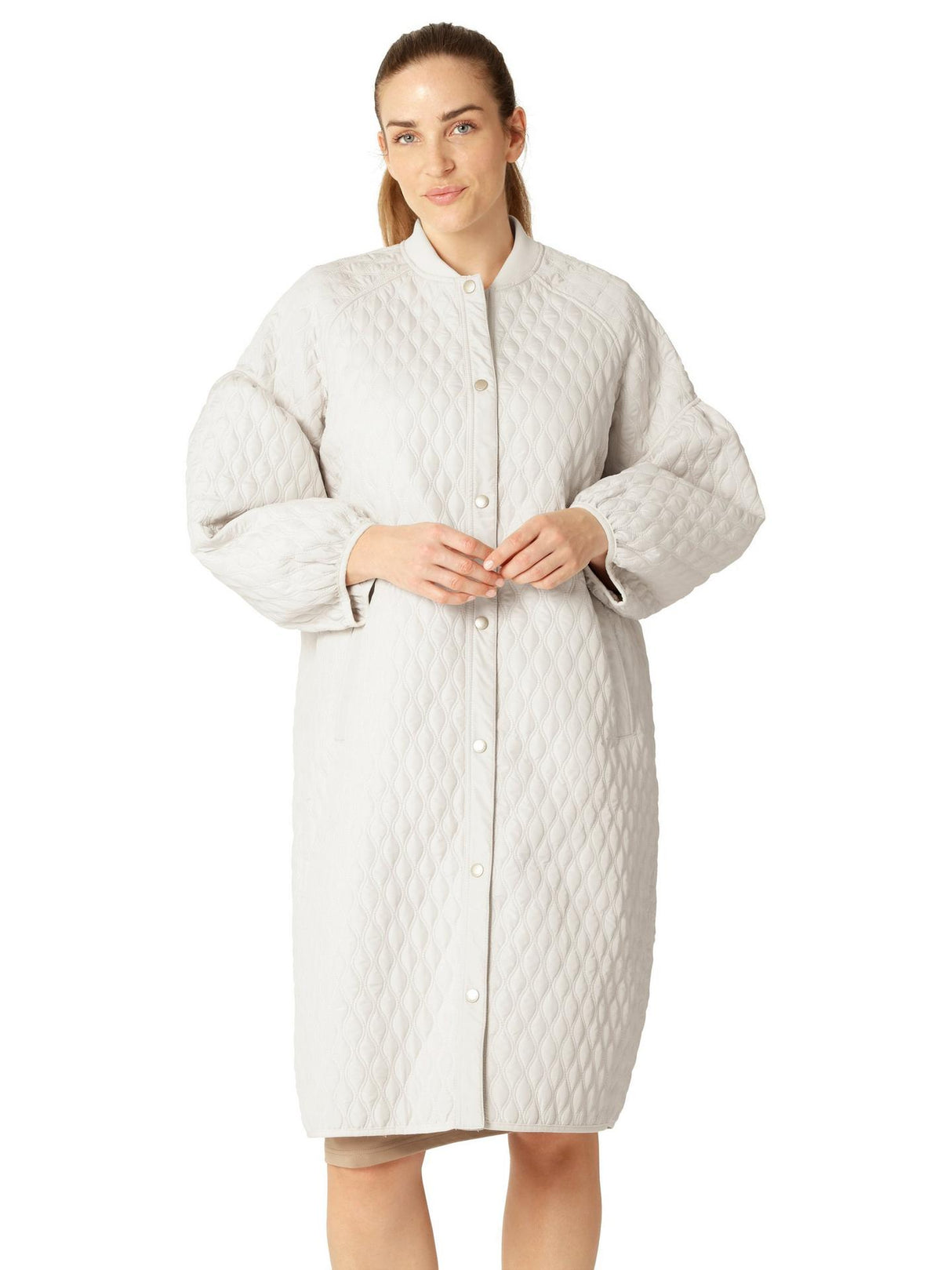 Ilse Jacobsen Hornbæk Womens Puff Sleeve Quilted Jacket - Size 10 - White