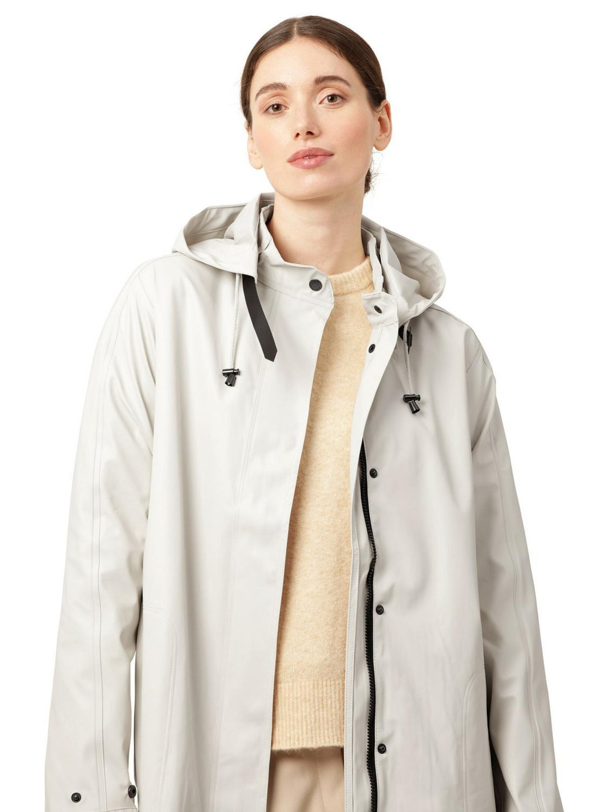 Ilse Jacobsen Hornbæk Waterproof Womens Rain 71 Mac - Milk Cream - Size 8