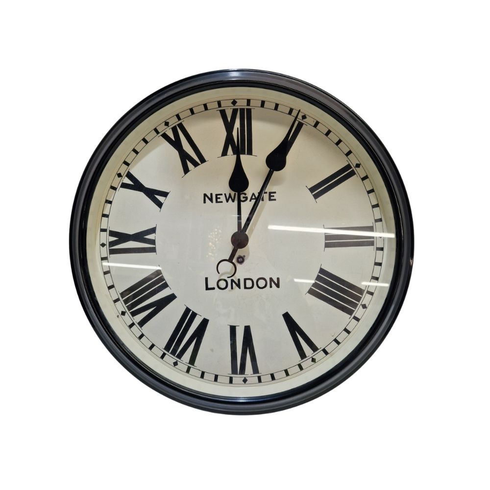 Newgate Clocks Battersby Roman Numeral Wall Clock W50 x H50 x D8cm - Black
