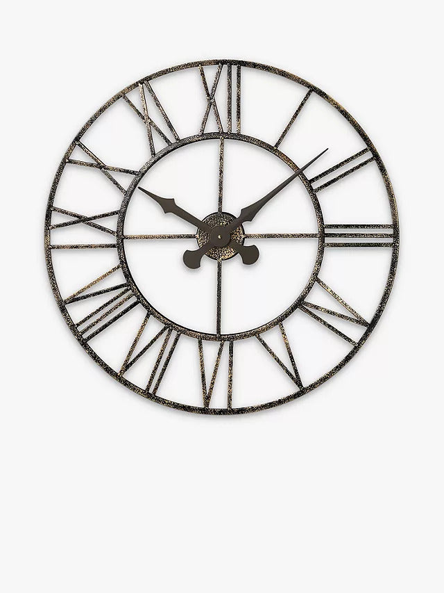 Lascelles Analogue Skeleton Roman Numeral Outdoor Wall Clock 70cm - Bronze