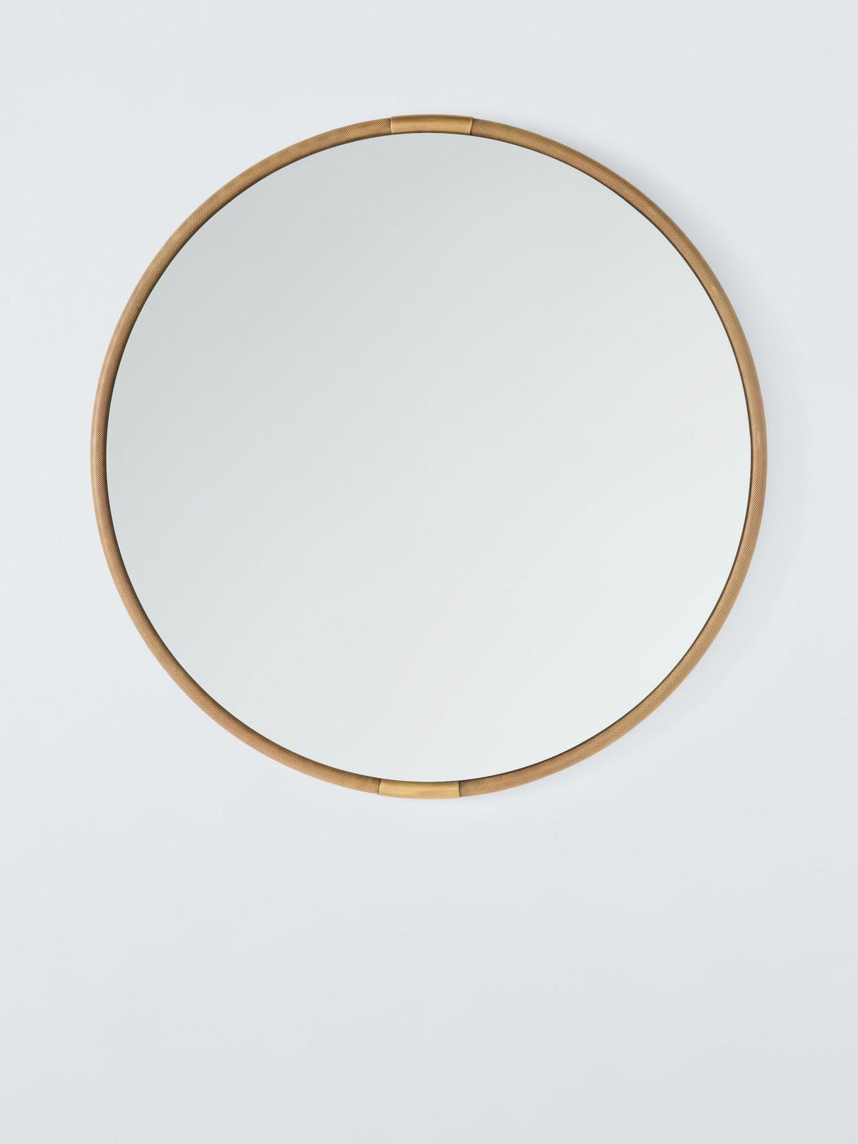 John Lewis Knurl Antique Finish Decorative Metal Frame Round Mirror - 63cm