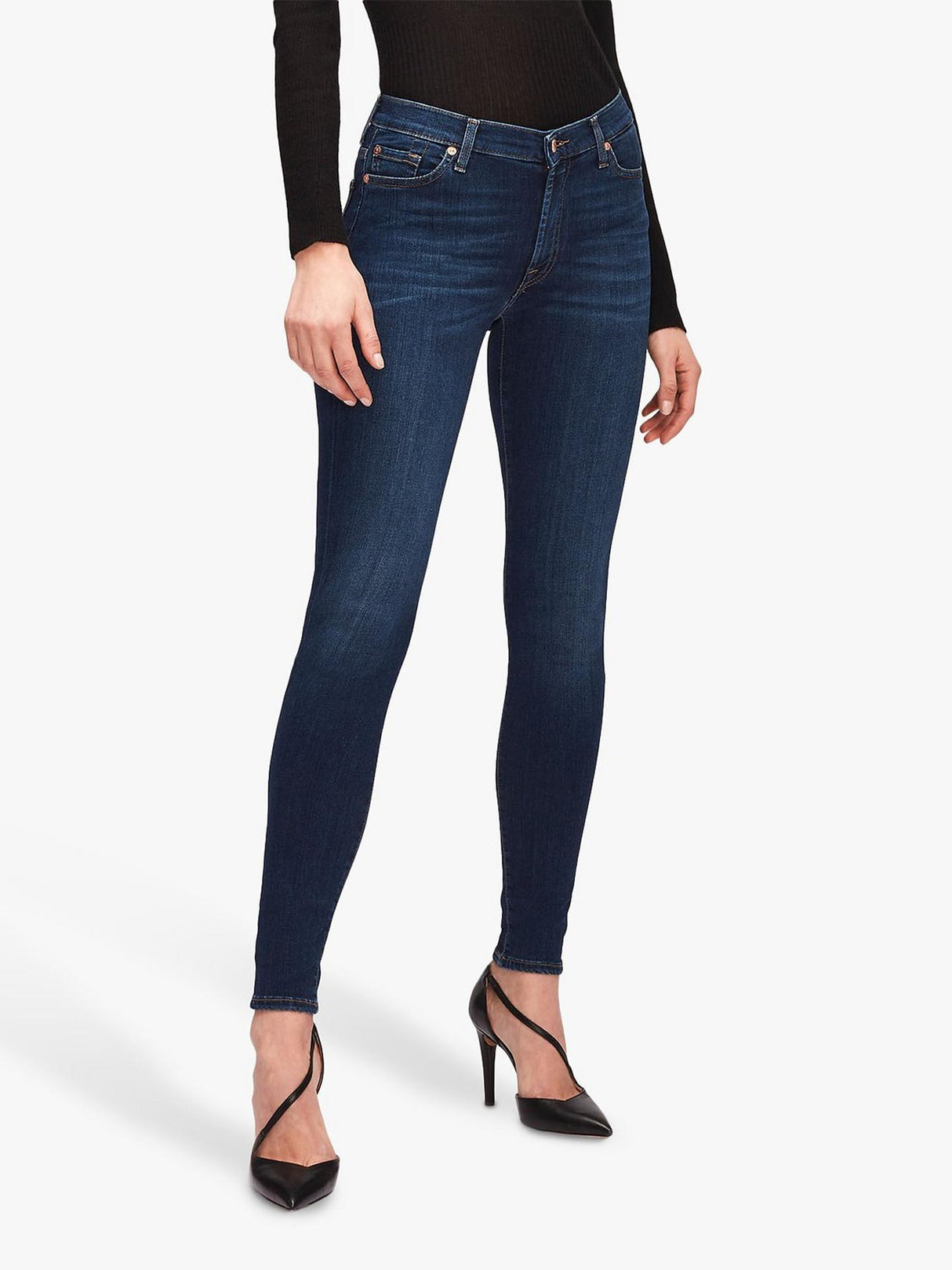 7 For All Mankind Women's Skinny Fit High Rise Jeans - Starlight EU 29/UK 12