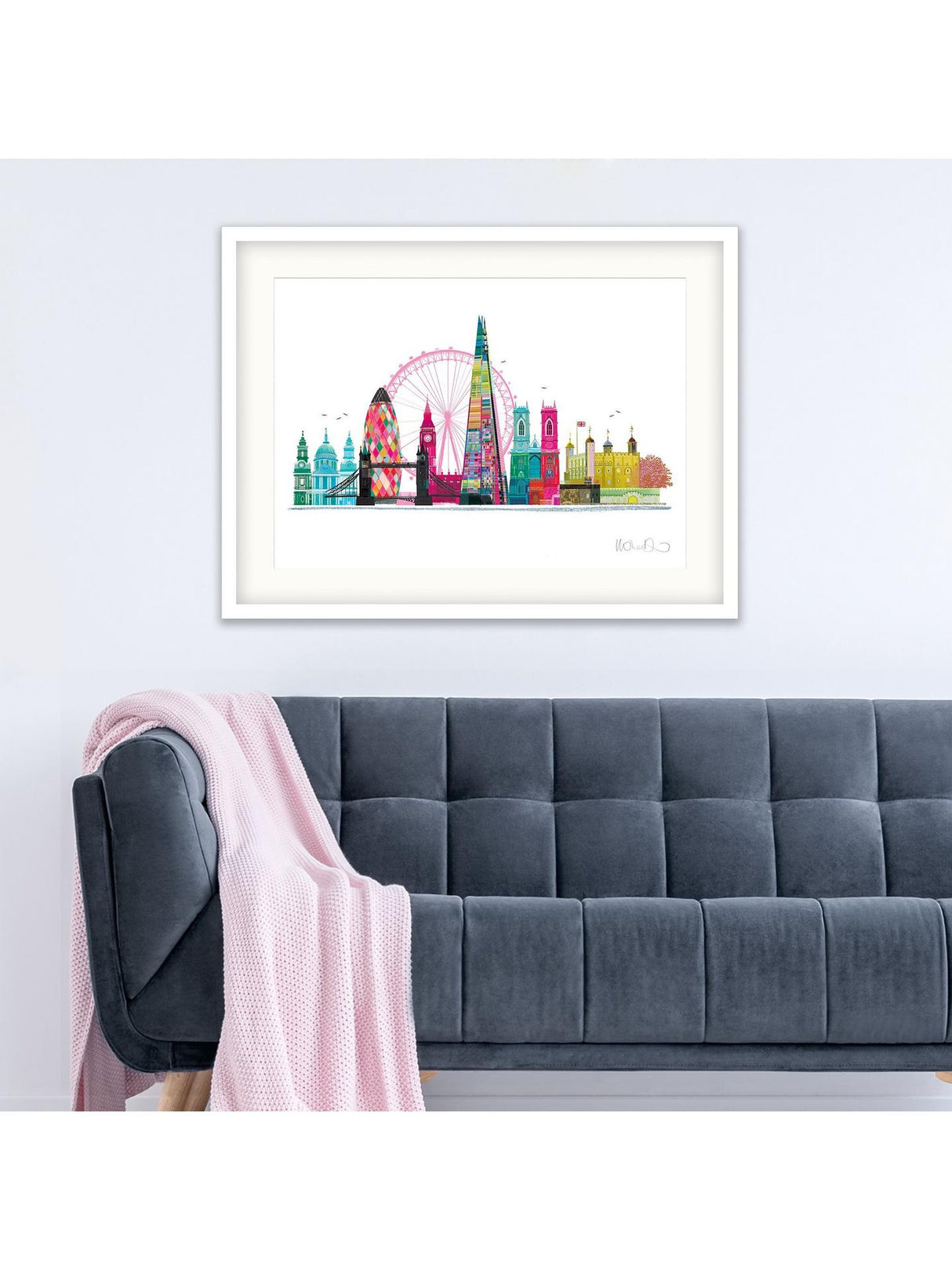 John Lewis Ilona Drew 'London Skyline' Framed Print & Mount 63.5 x 83.5cm