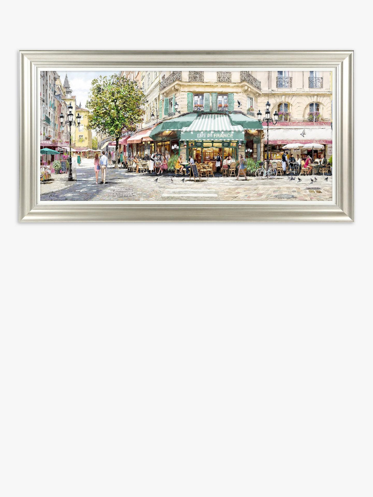 John Lewis Richard Macneil 'Paris Cafe' Framed Paper Print 56 x 111cm Multi