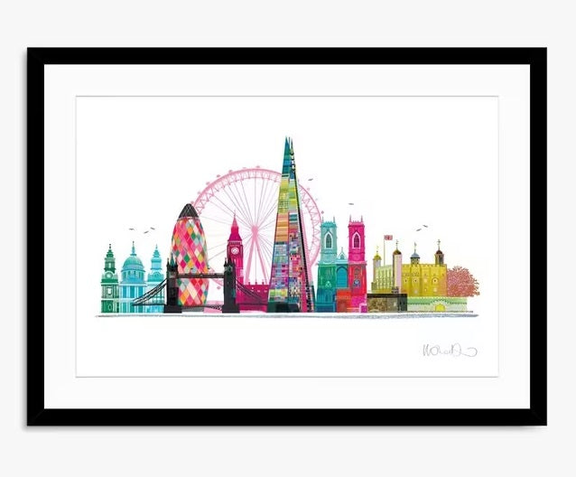 John Lewis Ilona Drew 'London Skyline' Framed Print & Mount 53.5 x 73.5cm - Kazoop