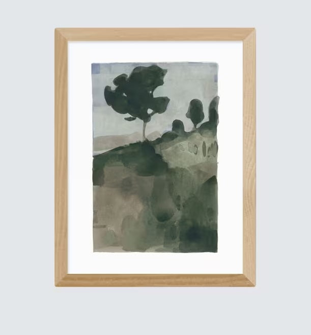 EAST END PRINTS Jörgen Hansson 'Slope II' Print 83.4 x 63.4cm - Oak Frame