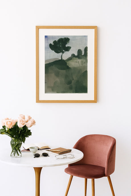 EAST END PRINTS Jörgen Hansson 'Slope II' Print 83.4 x 63.4cm - Oak Frame