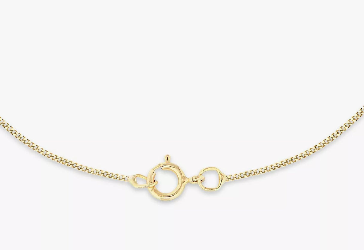 IBB 9ct Gold St Christopher Diamond Cut Satin Octagonal Pendant Necklace