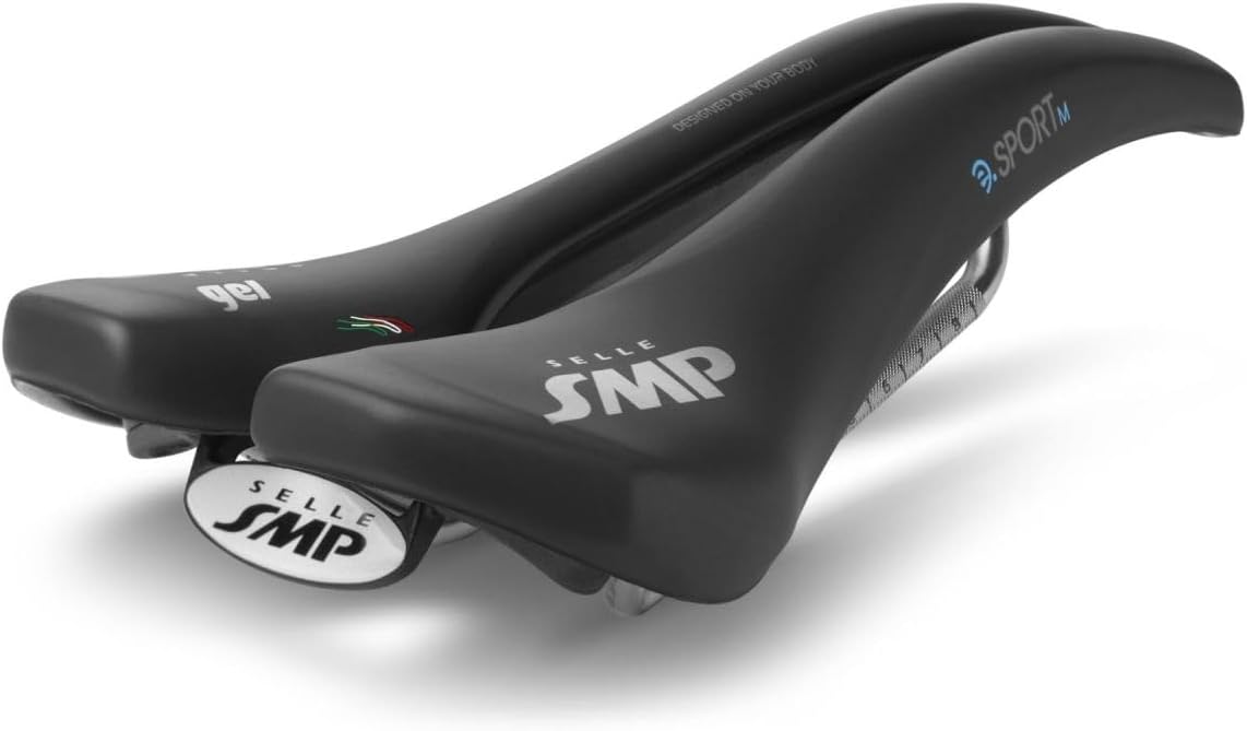 Selle SMP Unisex E-Sport Black Ergonomic Large Cut Gel Bike Saddle - Medium