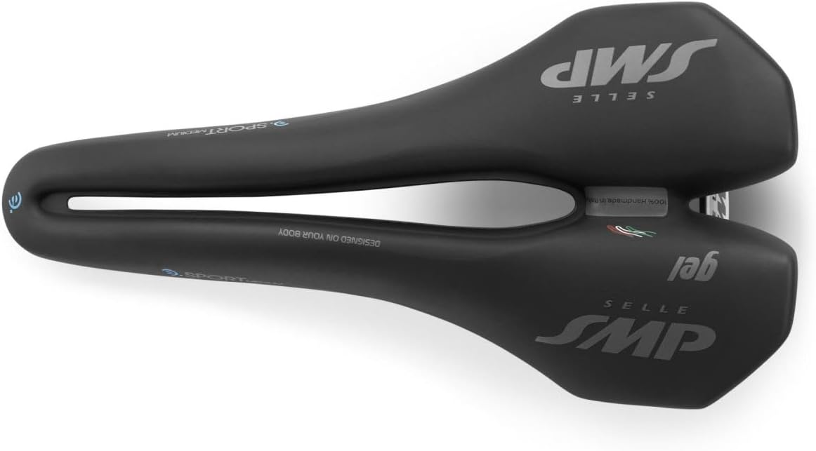 Selle SMP Unisex E-Sport Black Ergonomic Large Cut Gel Bike Saddle - Medium