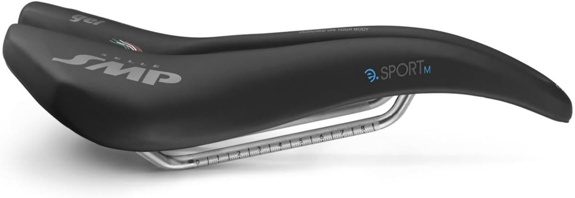 Selle SMP Unisex E-Sport Black Ergonomic Large Cut Gel Bike Saddle - Medium