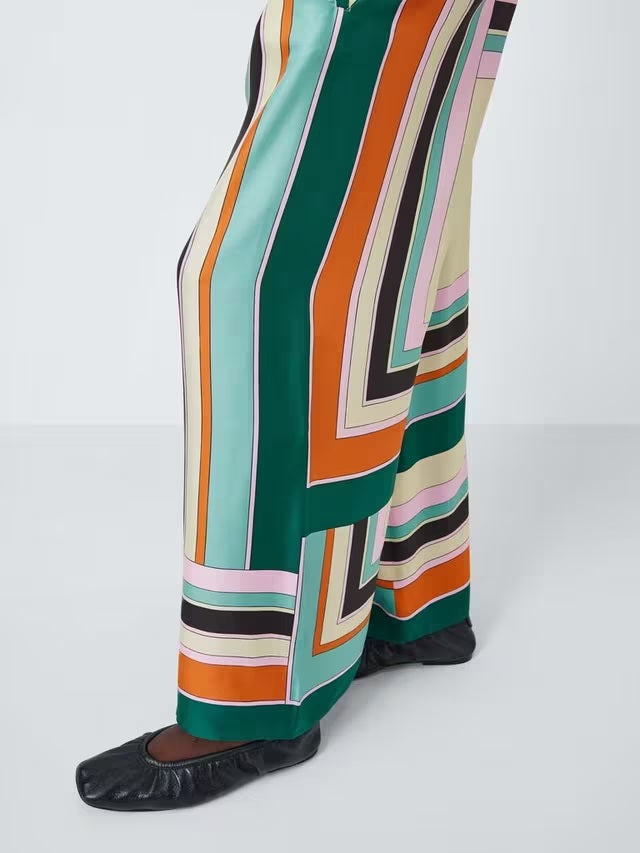 Weekend MaxMara Women's Ottavo Stripe Pure Silk Trousers - Multi - UK 10